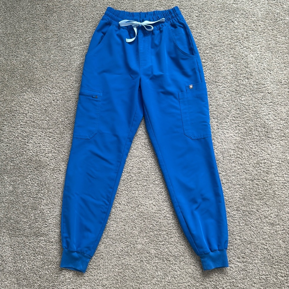 FIGS Scrubs High Waisted Uman Relaxed Jogger Scrub Pants royal blue XS regular
